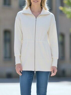 NEW Converse Women's Anorak Full-Zip Soft Knit Jacket NWT M White